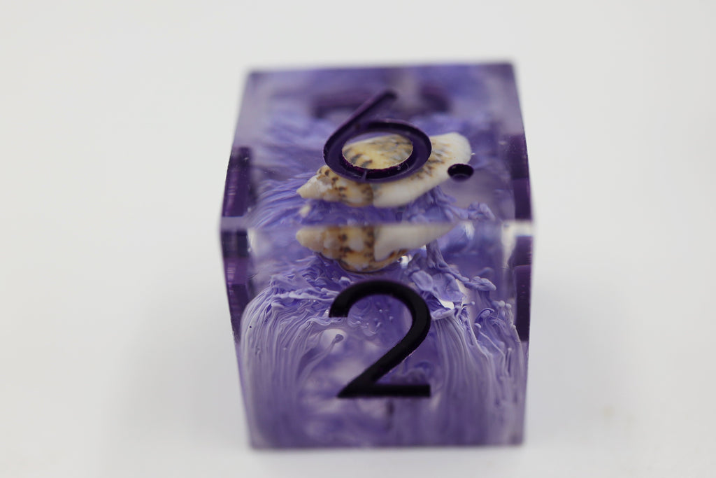 Sharp Edge Resin RPG Dice Set - Purple Coral & Sea Snail Plastic Dice Foam Brain Games