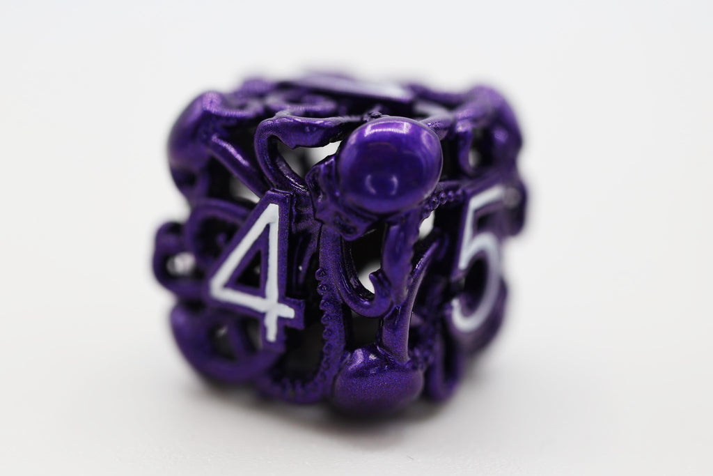 Mind Eater: Electric Purple - Hollow Metal RPG Dice Set Metal Dice Foam Brain Games