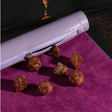 Purple Roll Up Leatherette Dice Mat Dice Box Foam Brain Games