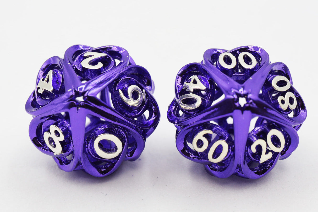 Hollow Hearts: Purple - Metal RPG Dice Set Metal Dice Foam Brain Games