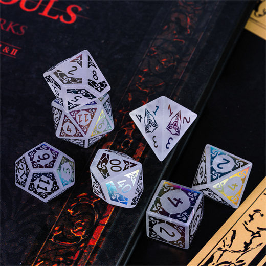 Quartz and Rainbow Flourish Stone Dice Foam Brain Games