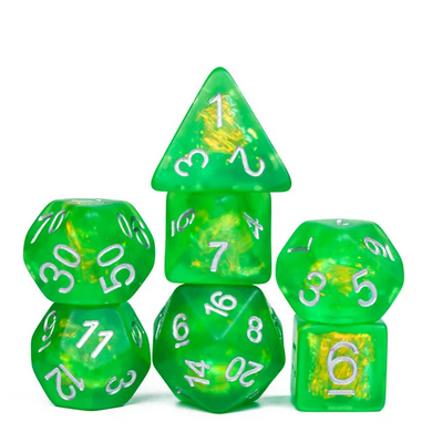 Radioactive Ore RPG Dice Set Plastic Dice Foam Brain Games