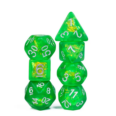 Radioactive Ore RPG Dice Set Plastic Dice Foam Brain Games