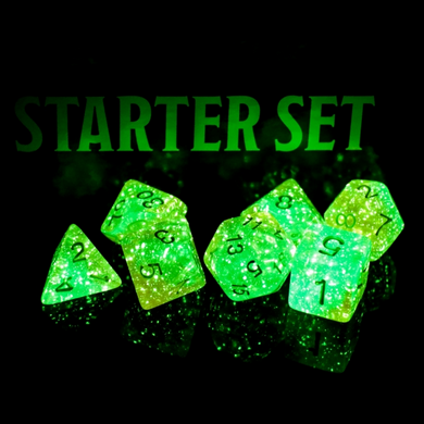 Glow in the Dark Rebirth RPG Dice Set Plastic Dice Foam Brain Games