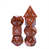 Red Goldstone - Engraved Gemstone Stone Dice Foam Brain Games