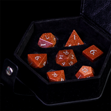 Red Goldstone - Engraved Gemstone Stone Dice Foam Brain Games