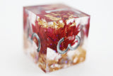 Sharp Edge Resin RPG Dice Set - Red Lotus Plastic Dice Foam Brain Games