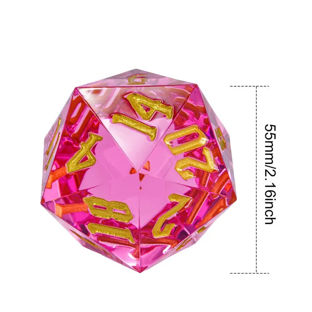 55mm Titan D20 - Sharp Edge Romantic Interlude Plastic Dice Foam Brain Games