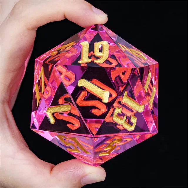 55mm Titan D20 - Sharp Edge Romantic Interlude Plastic Dice Foam Brain Games