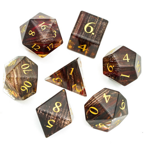 Blonde Hair Glass - Gemstone Engraved with Gold Stone Dice Foam Brain Games