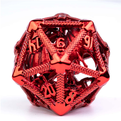 Hollow Dragon Keep D20 - Red Metal Dice Foam Brain Games