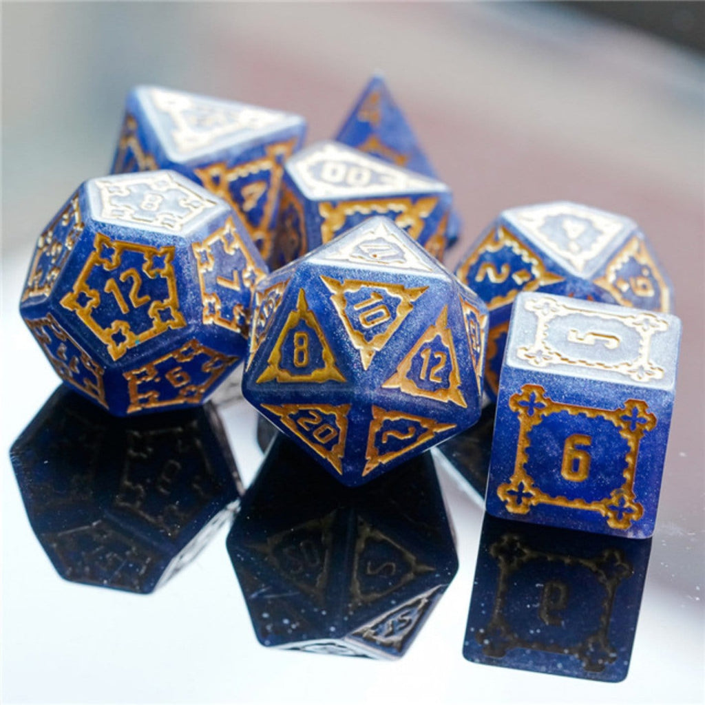 Huge Blue Castle Dice Set - 25mm Plastic Dice Foam Brain Games