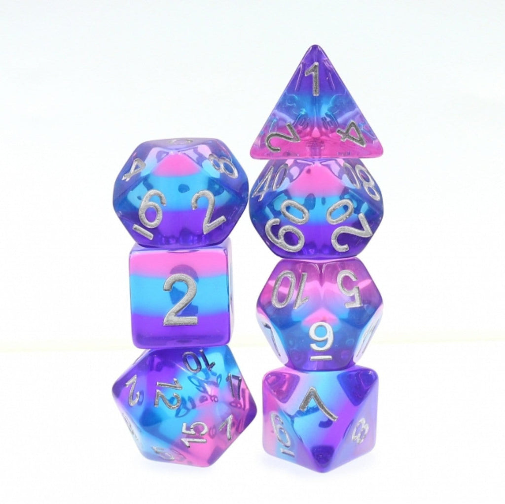 Purple Sky RPG Dice Set Plastic Dice Foam Brain Games