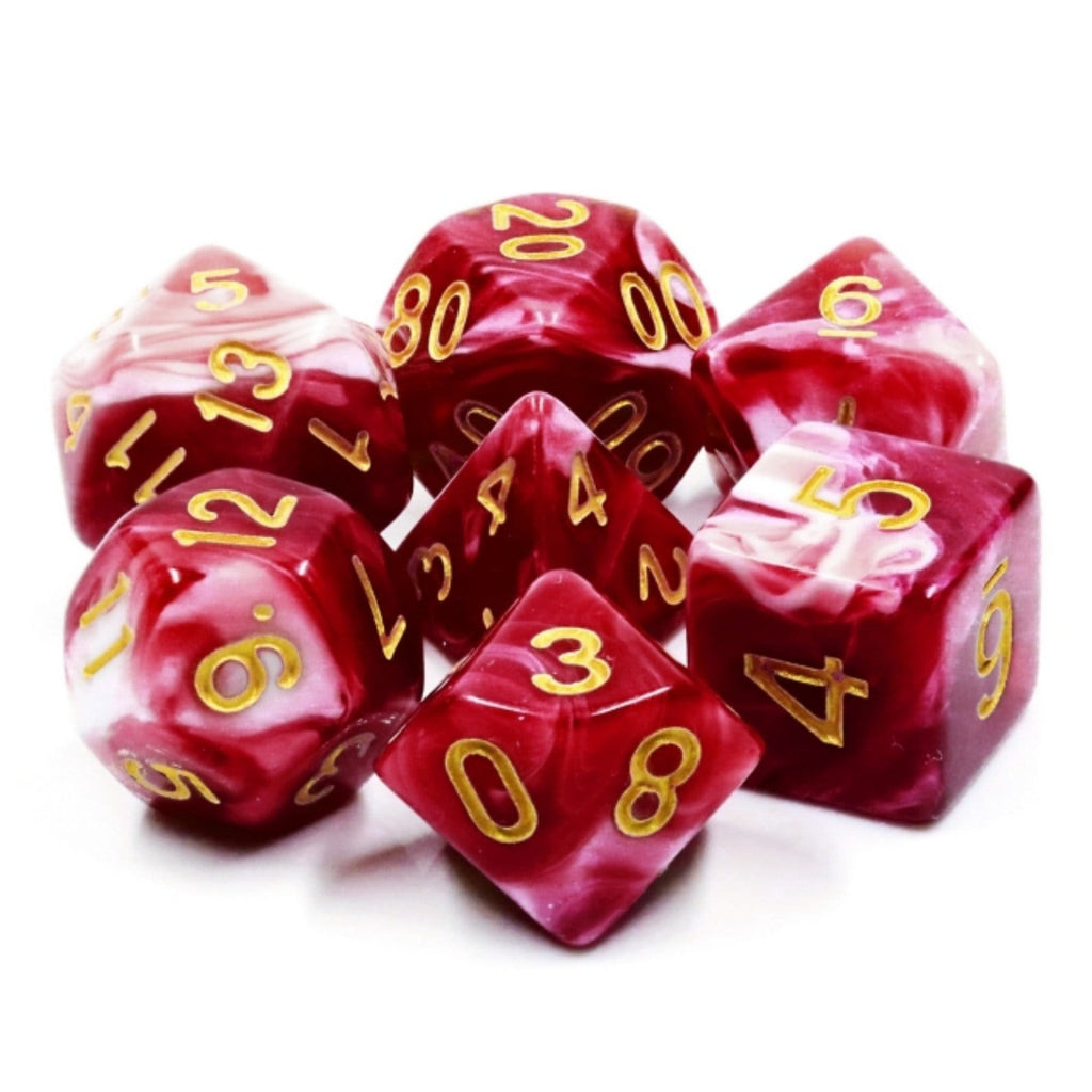 Cherry Cream RPG Dice Set Plastic Dice Foam Brain Games