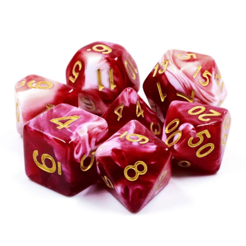 Cherry Cream RPG Dice Set Plastic Dice Foam Brain Games