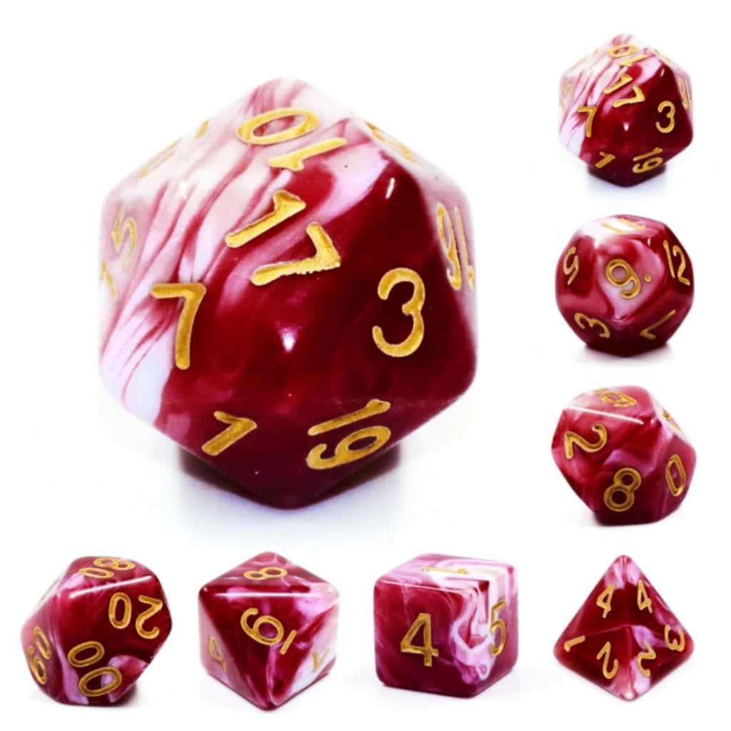 Cherry Cream RPG Dice Set Plastic Dice Foam Brain Games