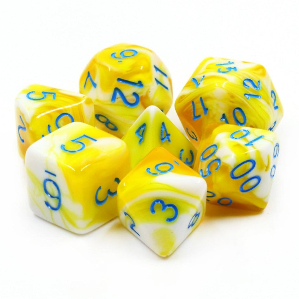 Lemon Cream RPG Dice Set Plastic Dice Foam Brain Games