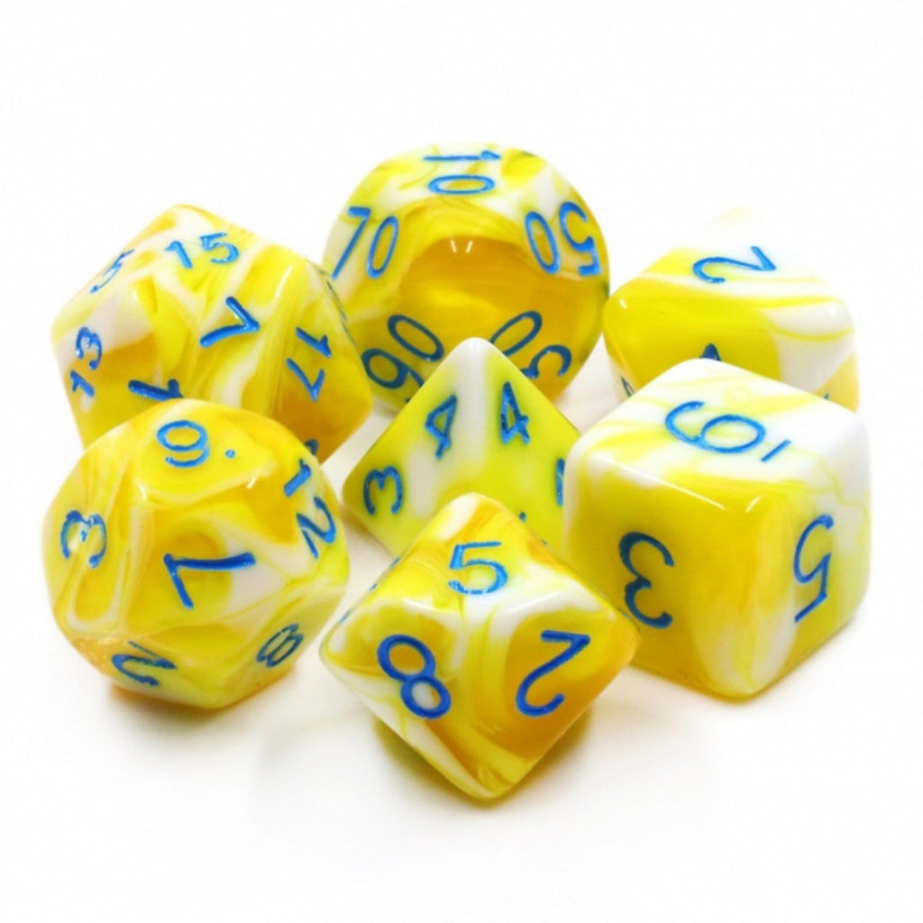 Lemon Cream RPG Dice Set Plastic Dice Foam Brain Games