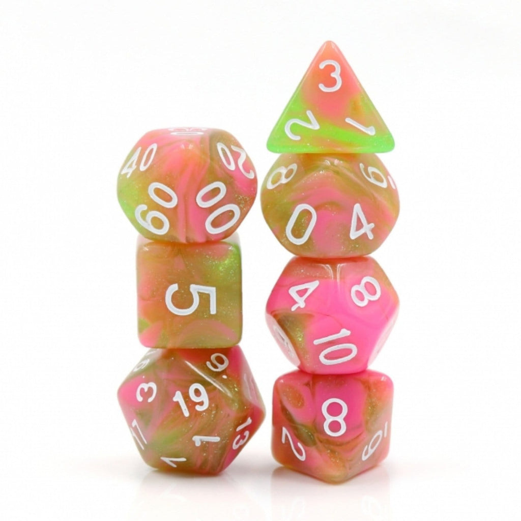 Apple Taffy RPG Dice Set Plastic Dice Foam Brain Games