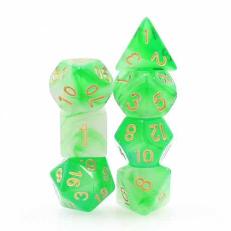 Green Milky RPG Dice Set Plastic Dice Foam Brain Games