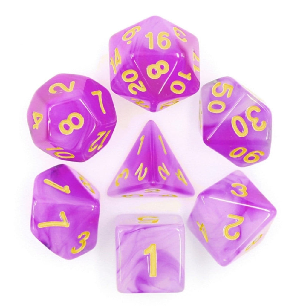 Purple Milky RPG Dice Set Plastic Dice Foam Brain Games