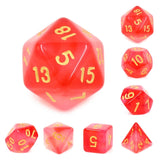 Red Silk Translucent RPG Dice Set Plastic Dice Foam Brain Games