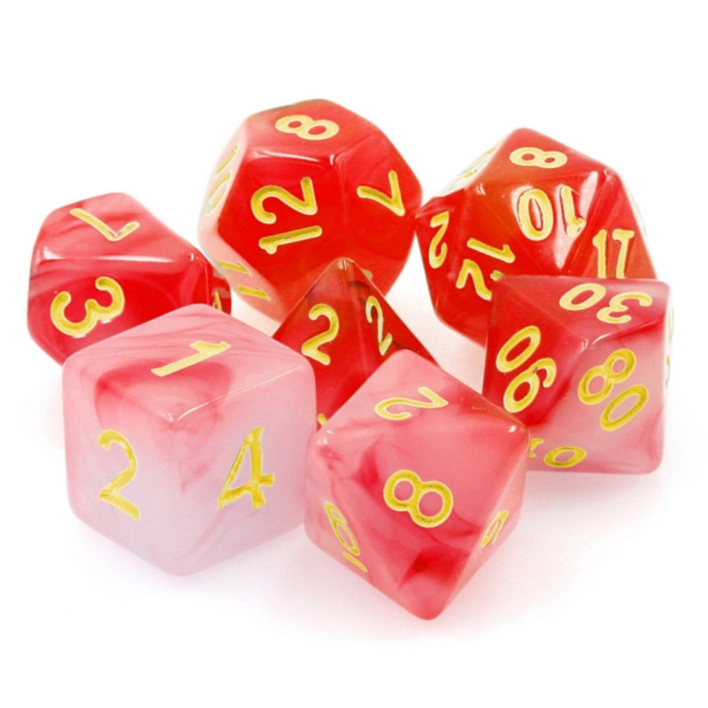 Red Milky RPG Dice Set Plastic Dice Foam Brain Games