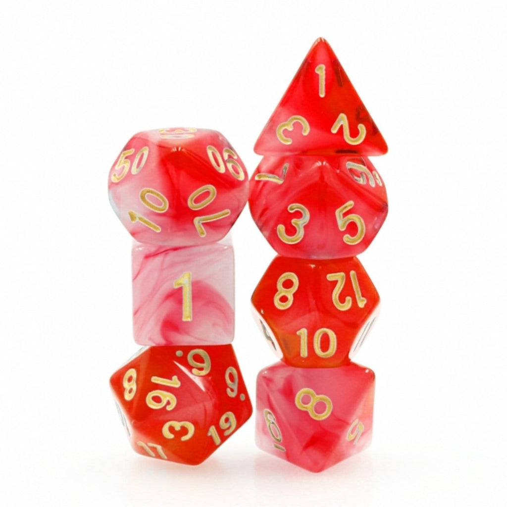 Red Milky RPG Dice Set Plastic Dice Foam Brain Games