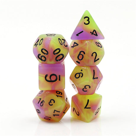 Glow in the Dark Tulip RPG Dice Set Plastic Dice Foam Brain Games