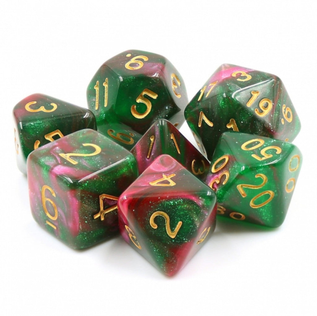 Rose Way RPG Dice Set Plastic Dice Foam Brain Games