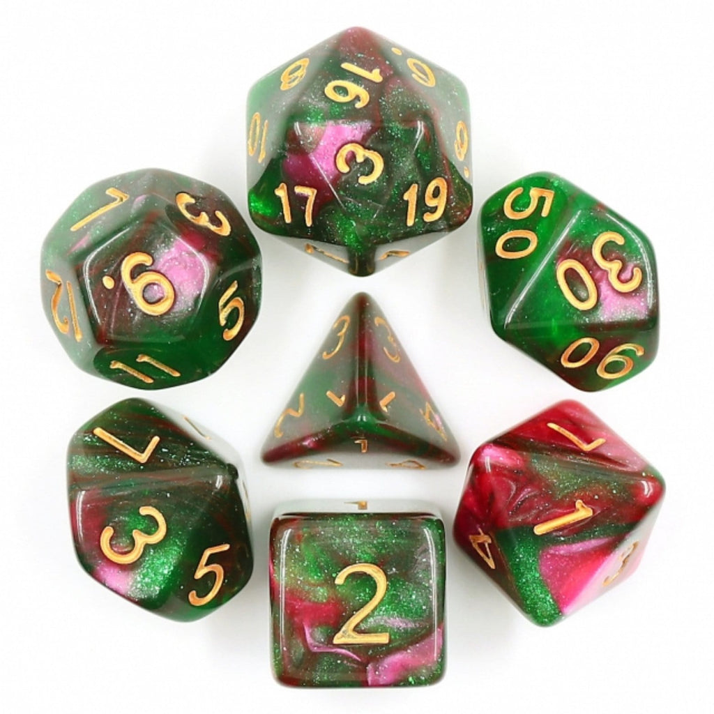 Rose Way RPG Dice Set Plastic Dice Foam Brain Games