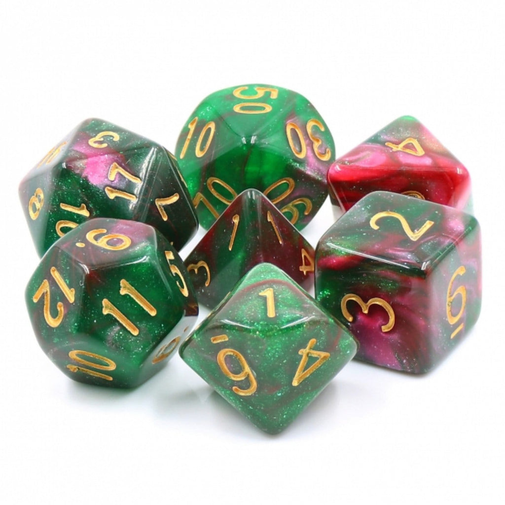 Rose Way RPG Dice Set Plastic Dice Foam Brain Games