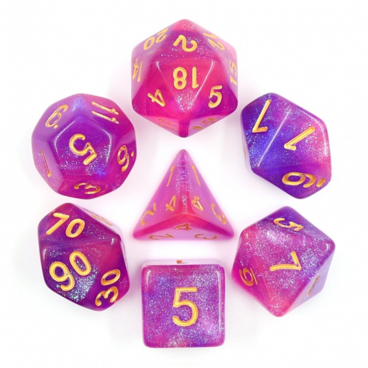 Briar Rose Aurora RPG Dice Set Plastic Dice Foam Brain Games
