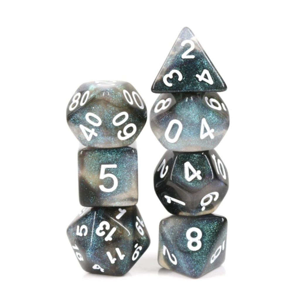 Everclear Aurora RPG Dice Set Plastic Dice Foam Brain Games