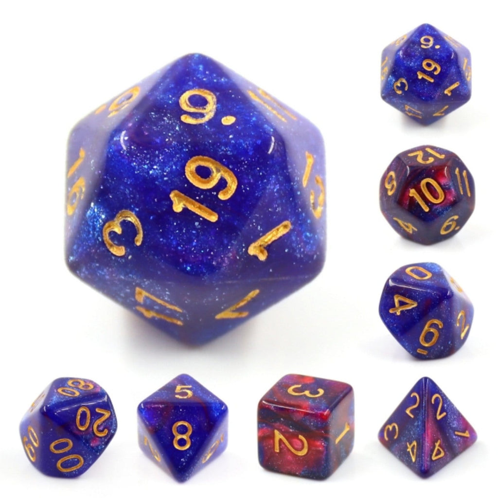 Rose Galaxy RPG Dice Set Plastic Dice Foam Brain Games