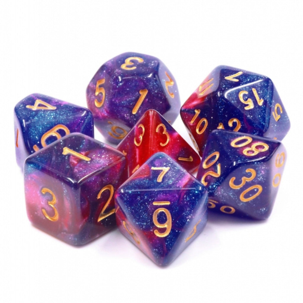 Rose Galaxy RPG Dice Set Plastic Dice Foam Brain Games