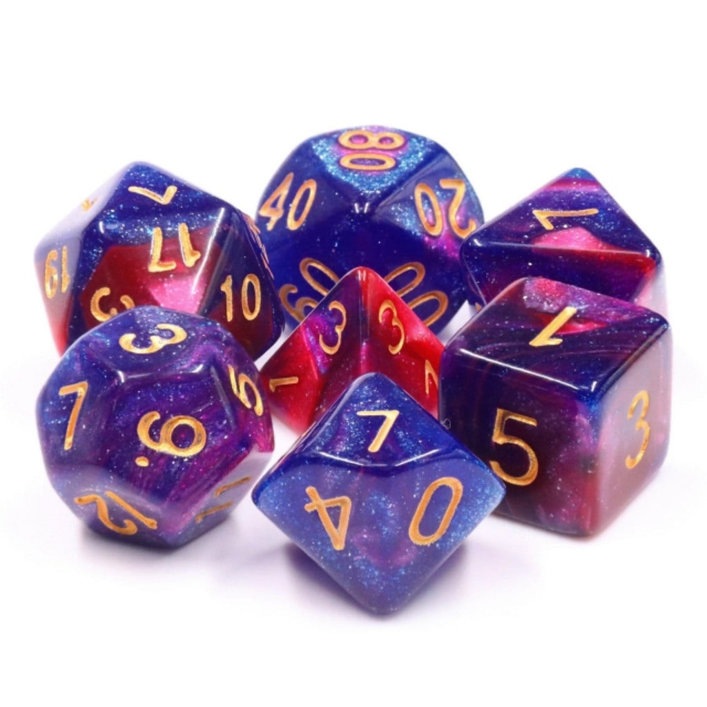 Rose Galaxy RPG Dice Set Plastic Dice Foam Brain Games