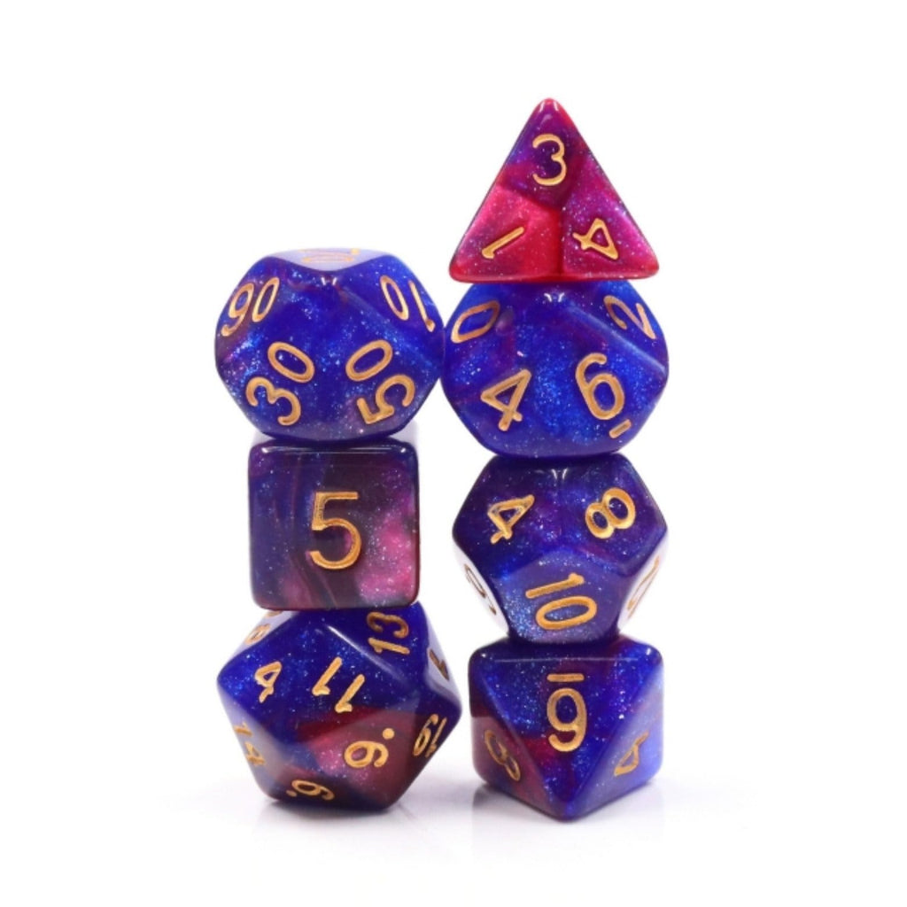 Rose Galaxy RPG Dice Set Plastic Dice Foam Brain Games