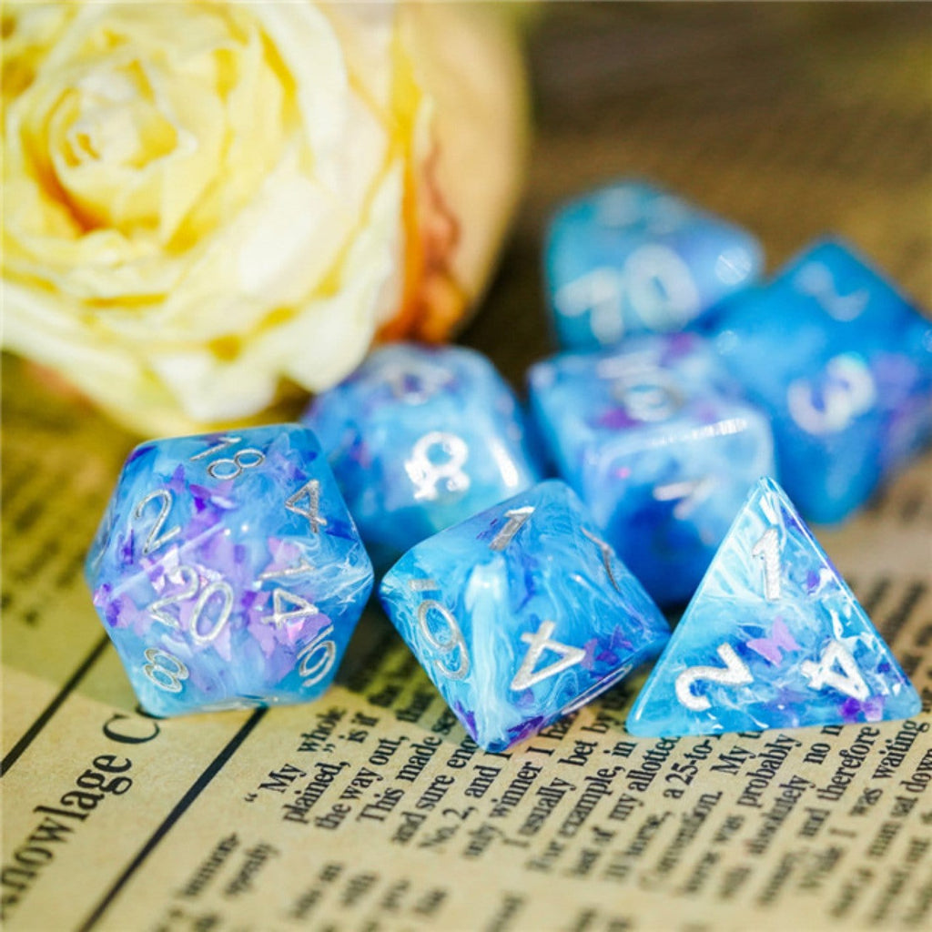 Frozen Butterfly RPG Dice Set Plastic Dice Foam Brain Games