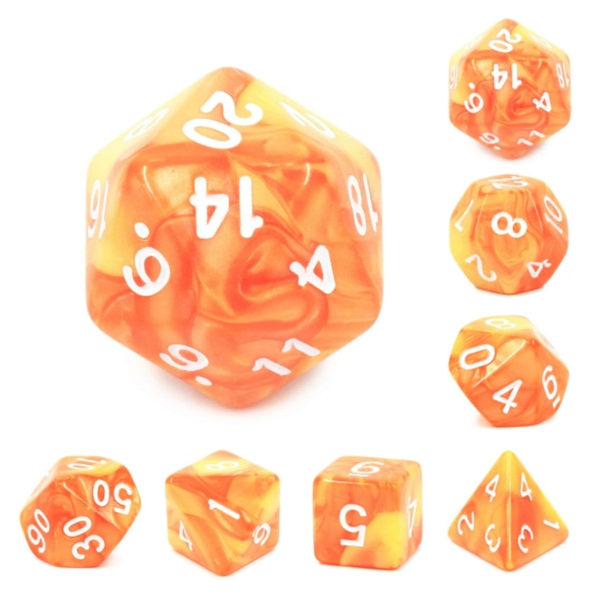 Lemon Sorbet RPG Dice Set Plastic Dice Foam Brain Games