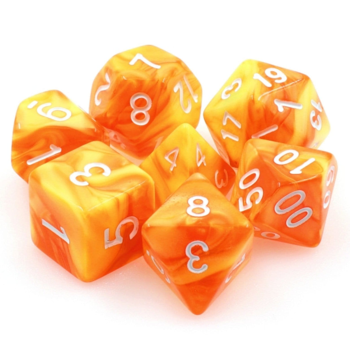 Lemon Sorbet RPG Dice Set Plastic Dice Foam Brain Games