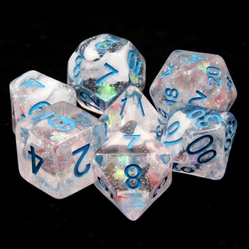 Blue Notes RPG Dice Set Plastic Dice Foam Brain Games