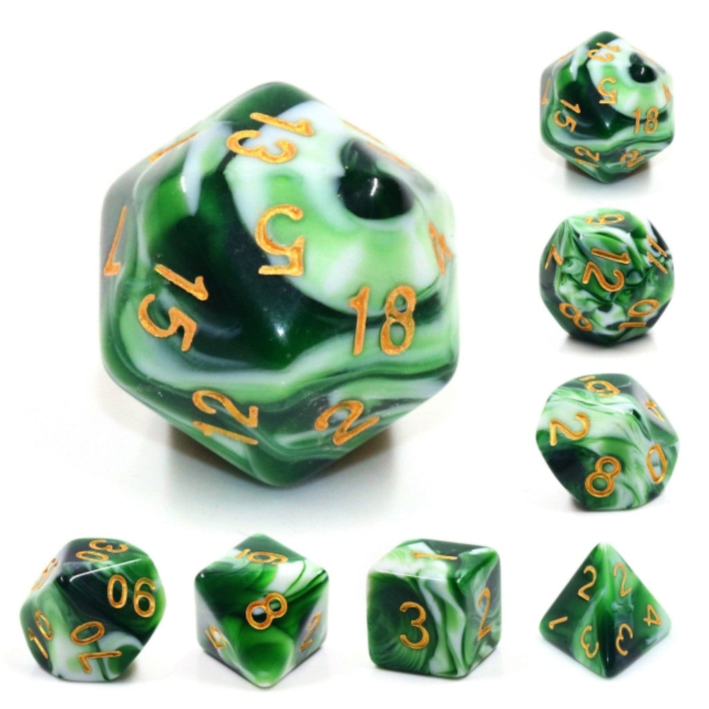 Jadeite RPG Dice Set Plastic Dice Foam Brain Games