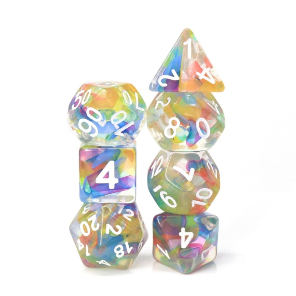 Rainbow Ribbon RPG Dice Set Plastic Dice Foam Brain Games