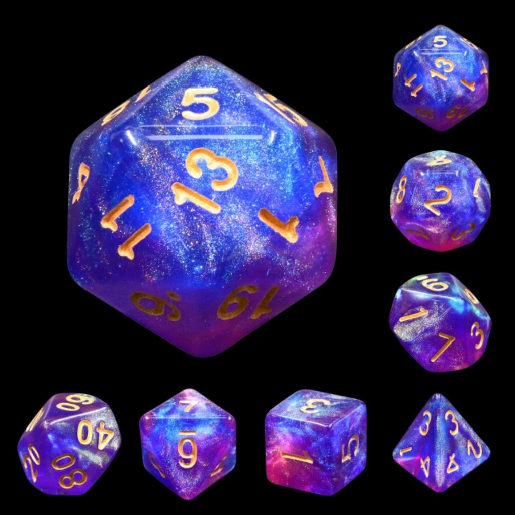 Blue Enchantress RPG Dice Set Plastic Dice Foam Brain Games