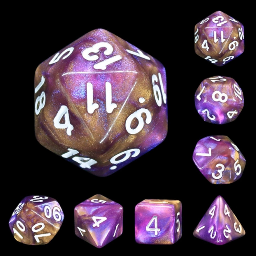 Puce RPG Dice Set Plastic Dice Foam Brain Games