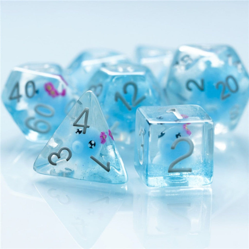 Blue Octopus RPG Dice Set Plastic Dice Foam Brain Games