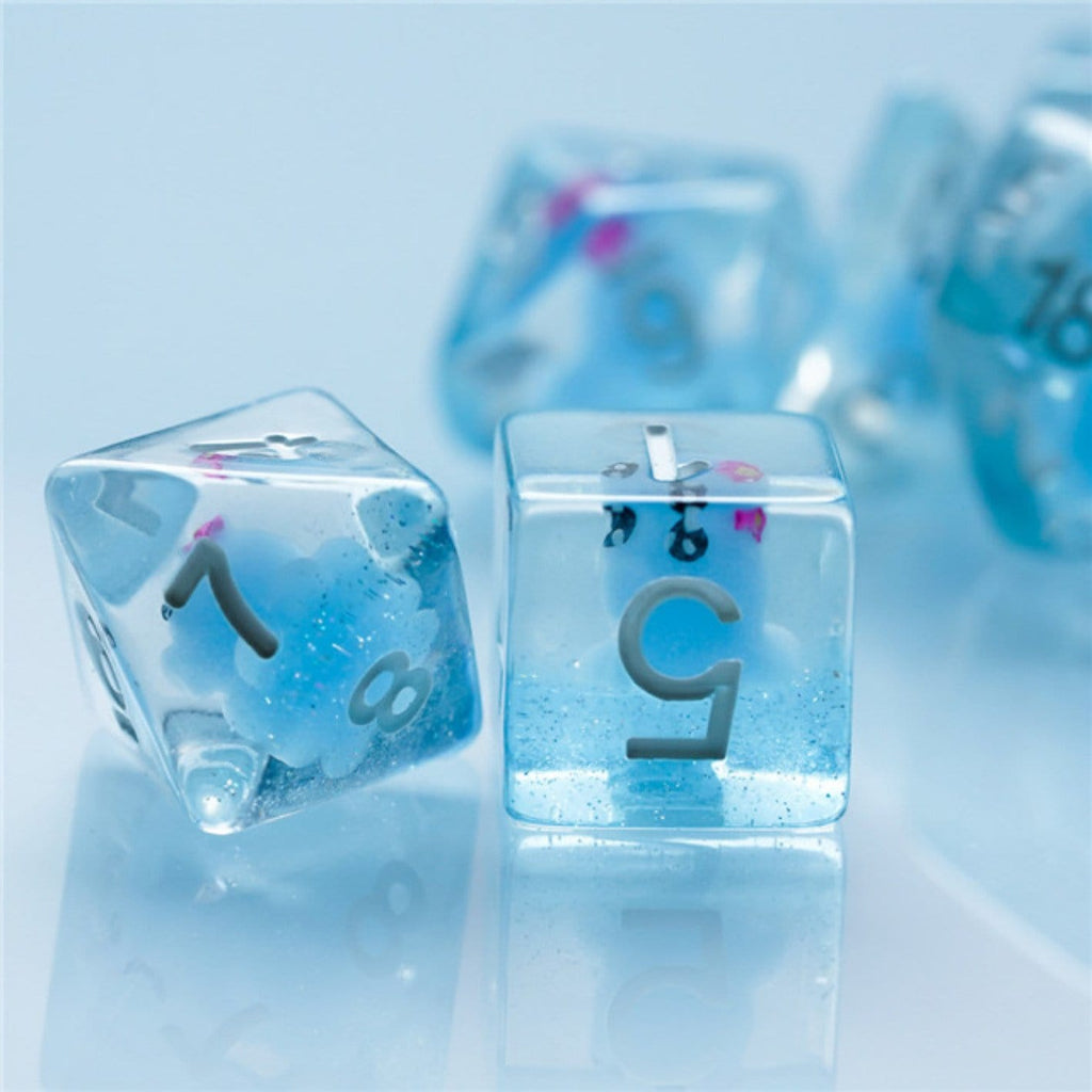 Blue Octopus RPG Dice Set Plastic Dice Foam Brain Games