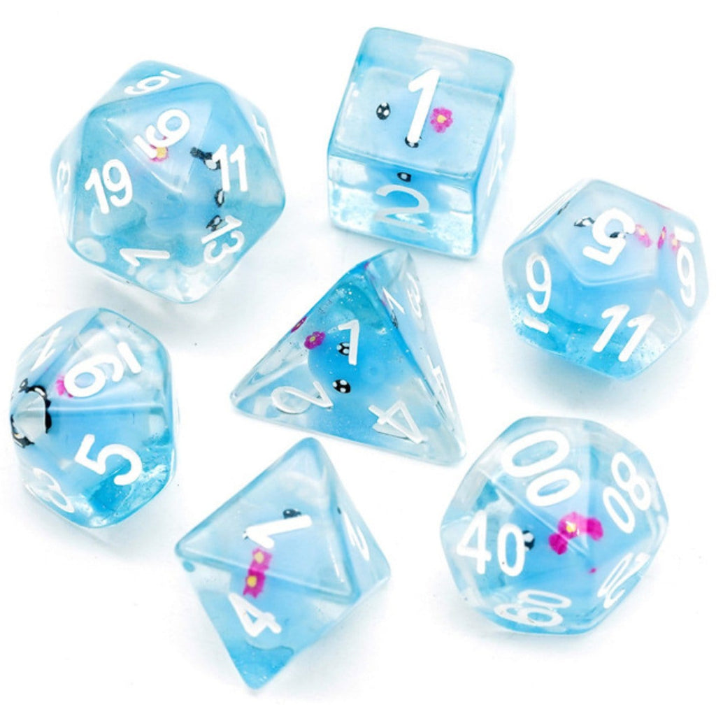 Blue Octopus RPG Dice Set Plastic Dice Foam Brain Games