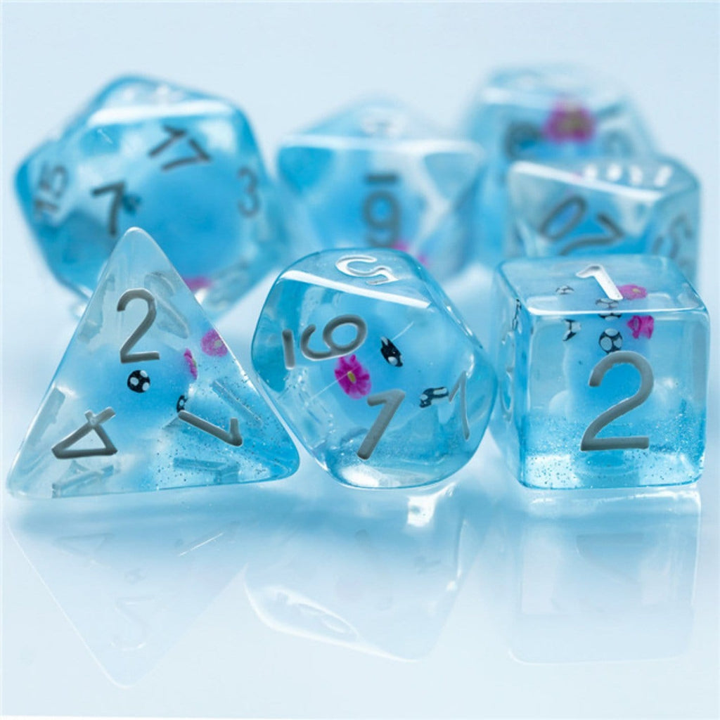 Blue Octopus RPG Dice Set Plastic Dice Foam Brain Games